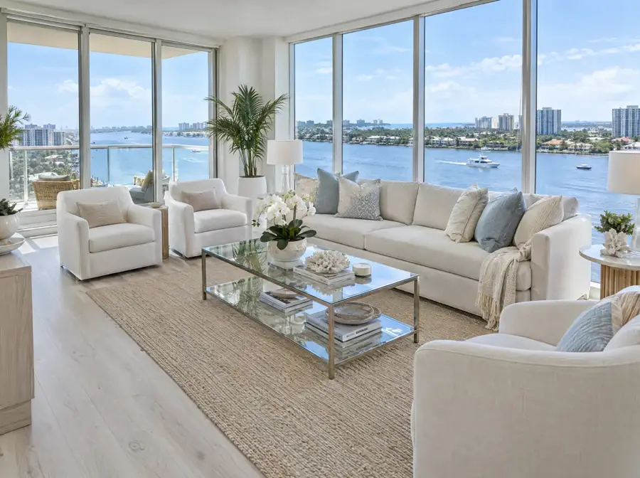 Bright Florida home interior with new vinyl plank flooring